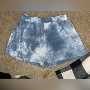 Blue tye dye shorts